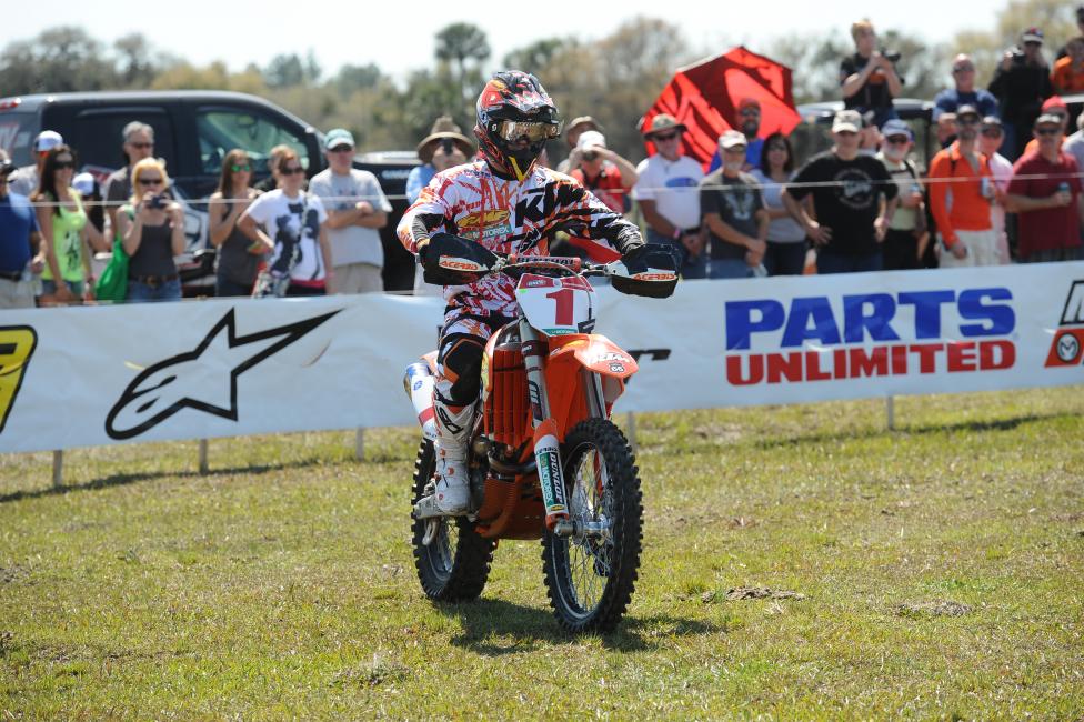 Kailub Russell has the #1 plate but continues to work his way out of a points deficit