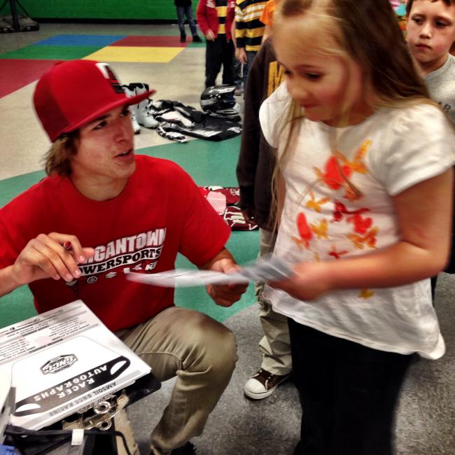 Layne is finally getting his autograph down 