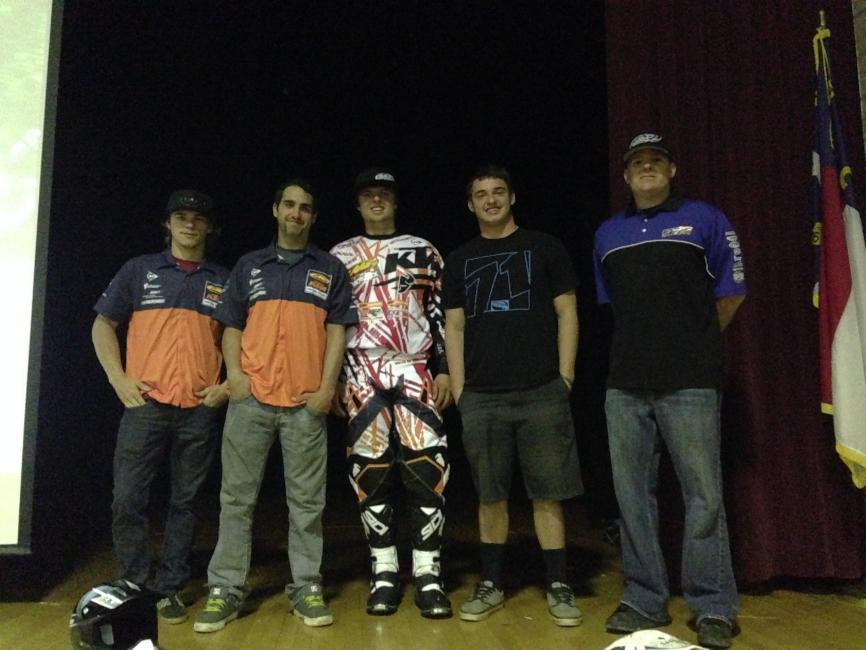 Kailub Russell, Patrick Capetta, Stu Baylor, Caleb Haynes and Rick Proctor did an amazing job speaking to students last Friday in the Morganton area