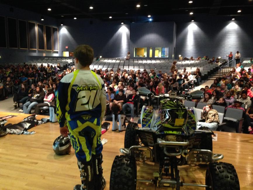 Youth ATV racer Michael Myers is becoming a regular rolemodel with GNCC's Keeping Students on the Right Track program. He is awesome! 