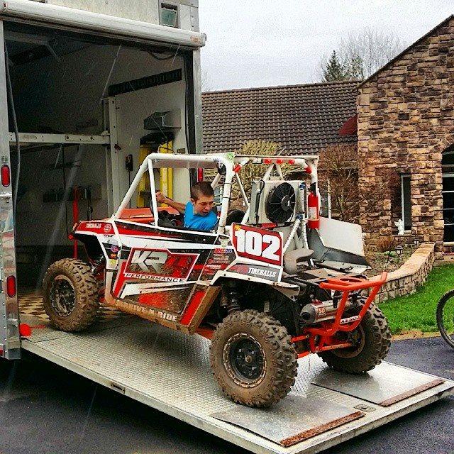 KR4 unloading their UTVs for the Big Buck GNCC 
