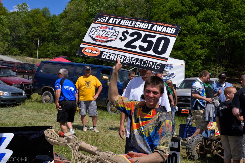 Jay Shadron captured his first-ever $250 Twin Air/DeRisi Racing Holeshot Award 
