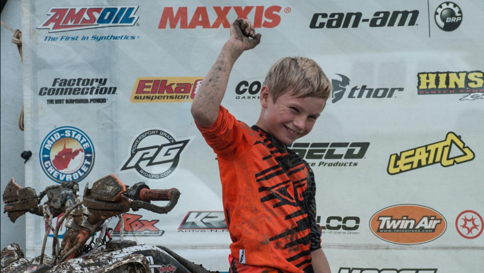 ATV Youth rider, Tim Sroka returned to the podium in Masontown, WV earning second overall in the morning ATV Youth race