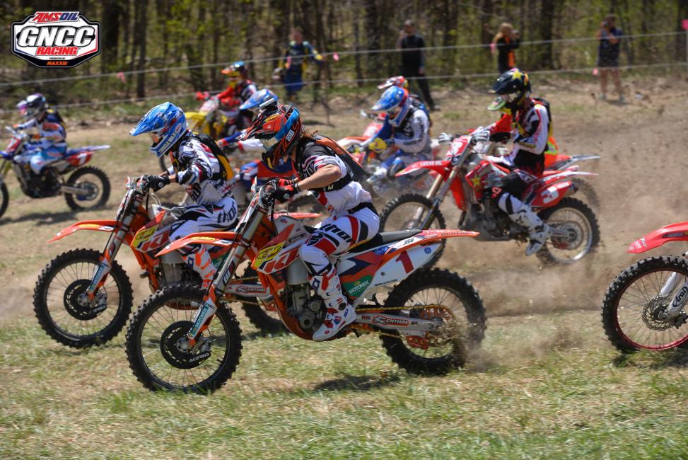 Kailub Russell had a good start and was up front until a crash set him backPhoto: Ken Hill