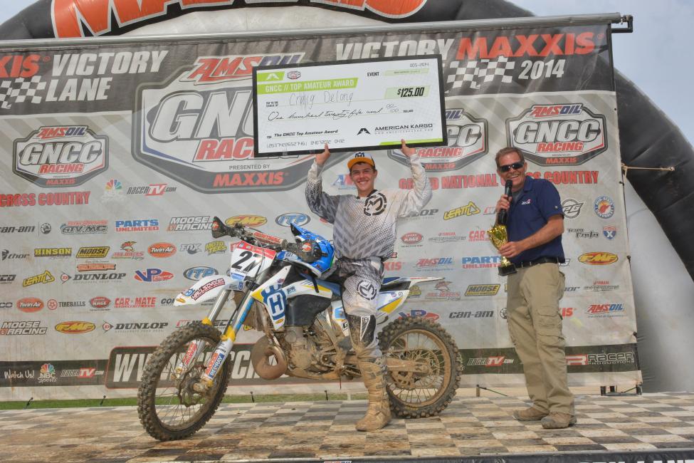 Craig DeLong received the Top Amateur Award at the Limestone 100 Photo: Ken Hill