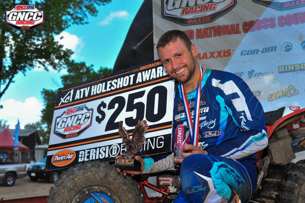 Adam McGill grabbed the $250 Twin Air/DeRisi Racing XC1 Holeshot Award 