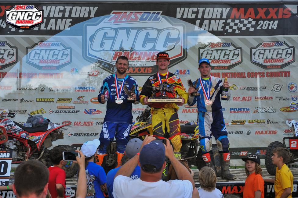 XC1 Pro podium: (left) Adam McGill, Chris Borich, (right) Walker Fowler 