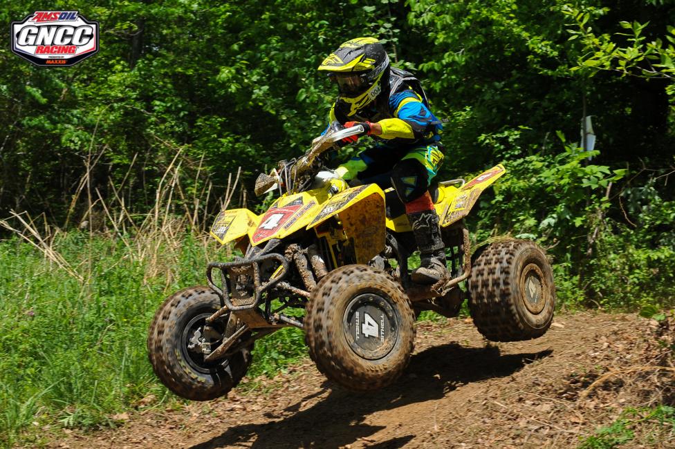 Chris Bithell was in contention for the win all afternoon but struggled on the last lap to maintain his position 