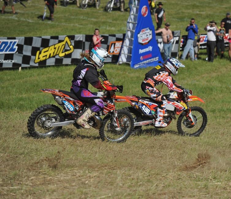 KR4 AnR Rider #580 Brook Cosner right behind Kacy Martinez at the start of the WXC class 