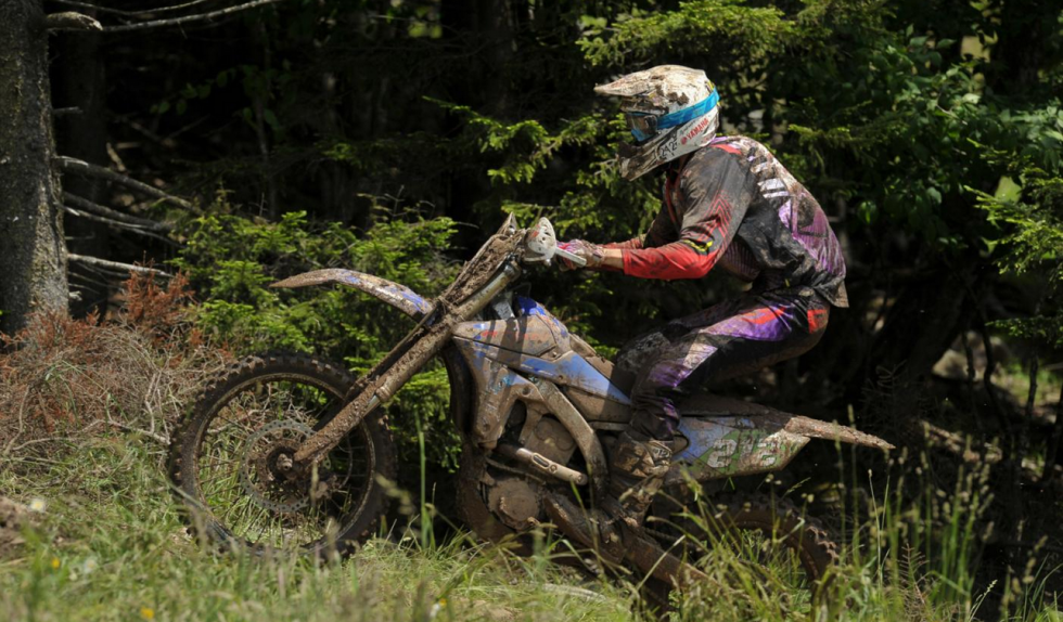 Ricky Russell had some challenges to overcome for a fifth place finish in the XC2 Pro Lites class at Snowshoe