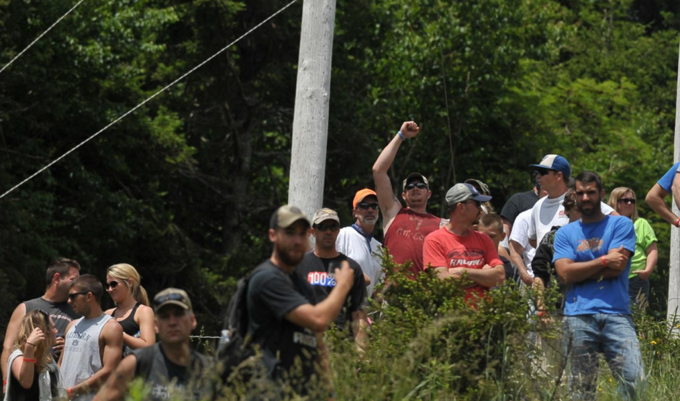 Fans were scattered every where trying to find the best spots to spectate and help out when needed