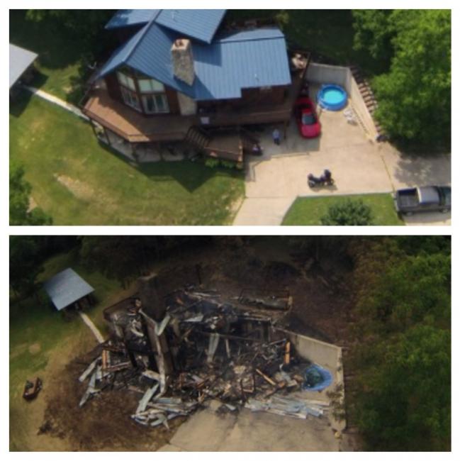 A friends aerial 11 days ago and the house today