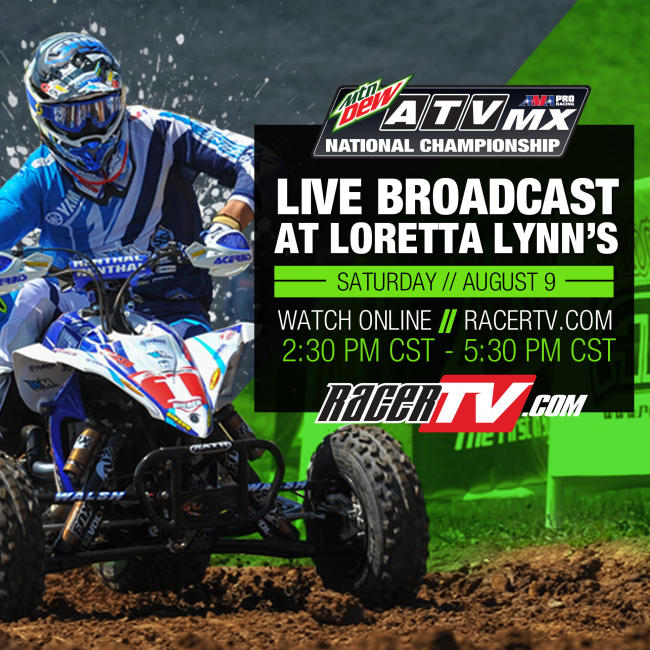 Don't miss all the LIVE action from Loretta Lynn's ATV Dirt Days National this Saturday