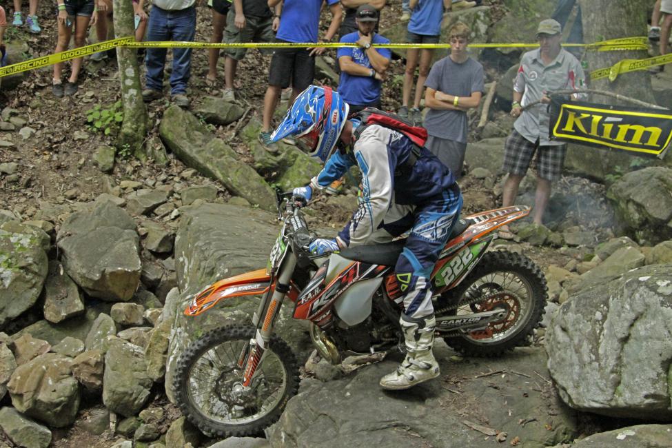 Davis was running in 7th place until the water fall section. 