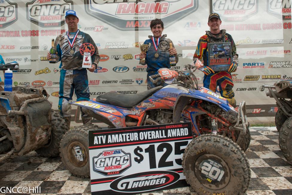 10 a.m. overall podium: (left) Michael Swift, Cody Collier, (right) Bryan Buckhannon. 