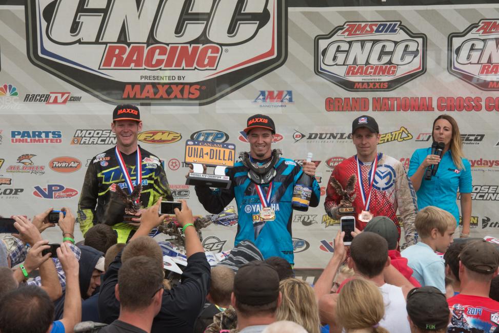 XC1 Pro podium: (left) Chris Borich, Walker Fowler, (right) Jarrod McClure.