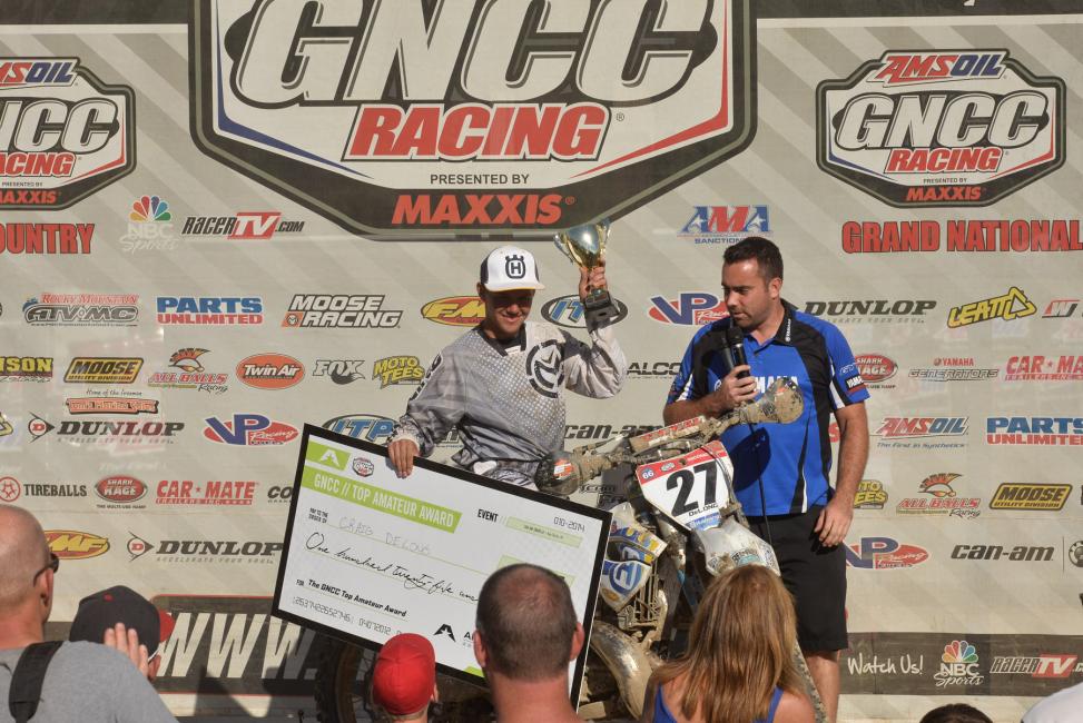 Craig Delong with the $125 American Kargo Top Amateur Award 