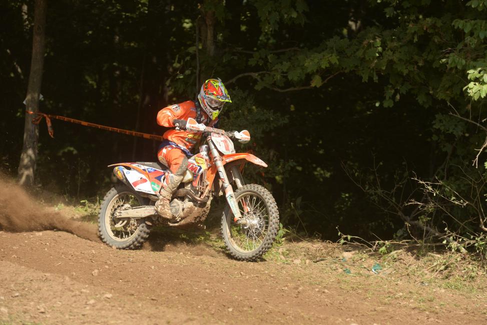 Kailub Russell charged through the pack to take the lead by the time riders made their way onto the Unadilla MX track.