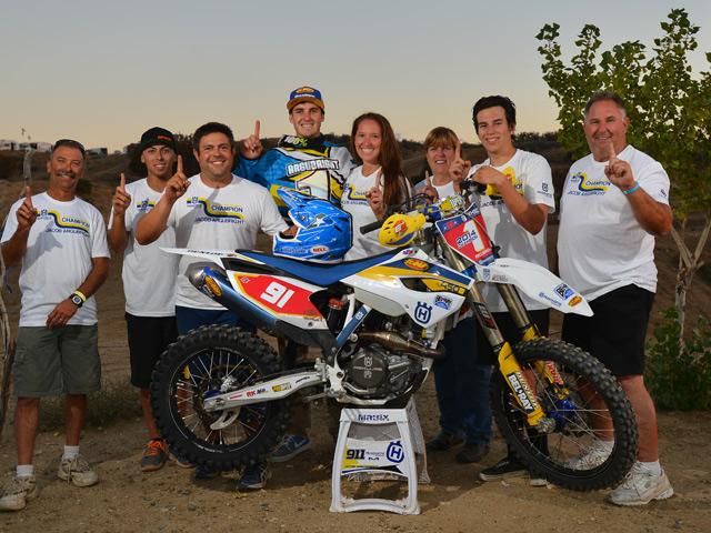 Jacob Argubright and team celebrate his AMA National Championship