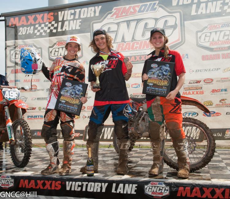 10 a.m. overall podium: (left) Kacy Martinez, Sarah Baldwin, Brooke Cosner 