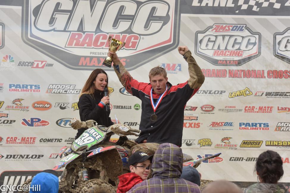 Matt Pierce celebrates another Vet A win, along with Top Amateur honors