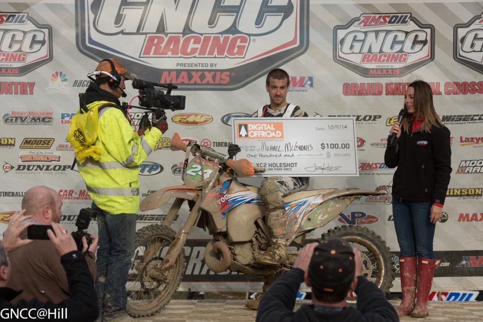 Michael McGinnis with the $100 DigitalOffroad.com XC2 Holeshot Award 