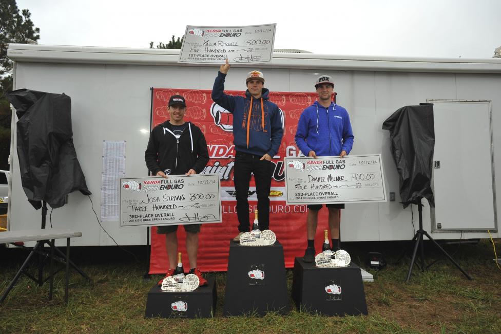 Kailub Russell took the win followed by Daniel Milner and Josh Strang coming in second and third