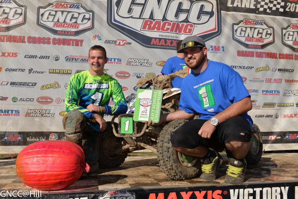 Cole Richardson (left) picked up his first XC2 Pro Am Championship. Pictured with his mechanic Mark Notman (right). 