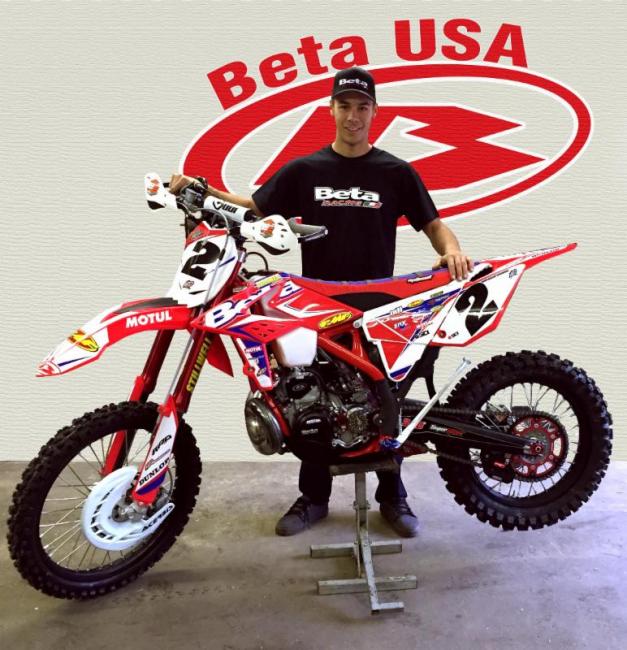 Groemm stands with his new Beta 300 RR