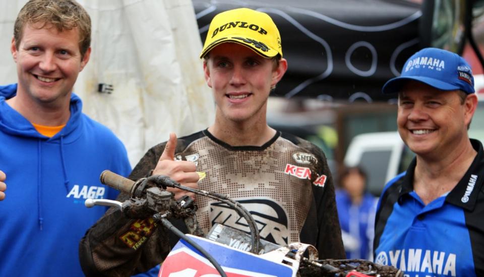 Chuck with Jordan Ashburn and his father after his victory