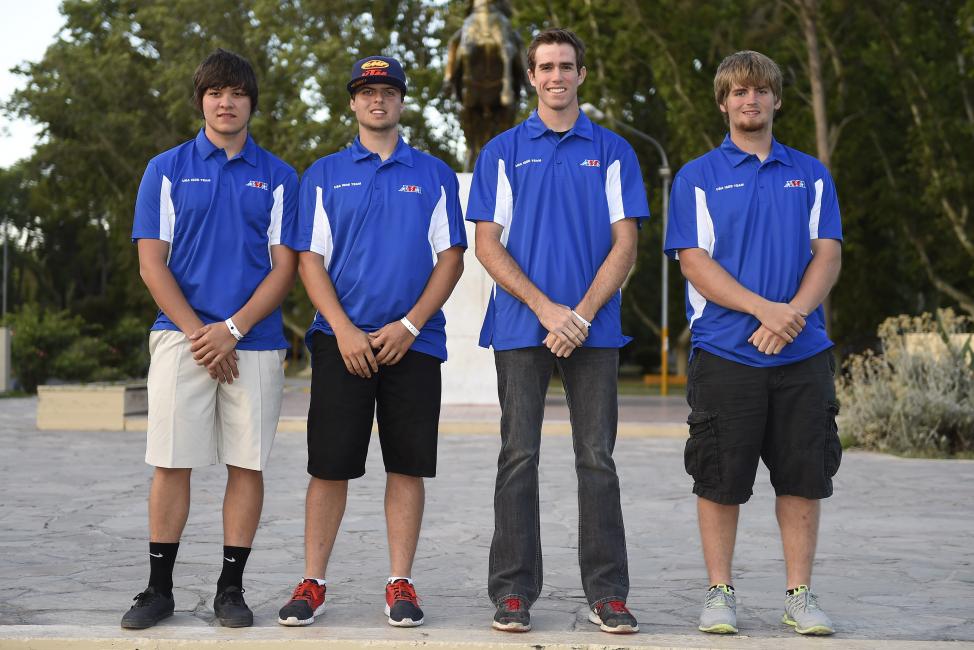 The USA JWT crew has put in a solid run the last couple of days. L-R: Trevor Bollinger, Steward Baylor, Justin Jones, Grant Baylor.  Photo: FIM / Future 7 Media
