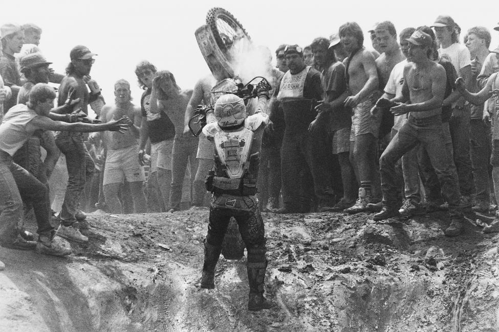 Ah the infamous Route 93 river crossing at the Blackwater 100. Here, this guy must have been so disoriented from the countless mud holes, rocks and everything else that he mistook his bike for a prom date and decided it was time for a dance