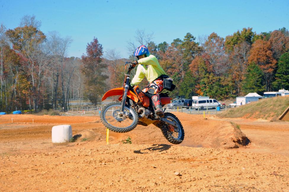 Even Bolt-On joined in on the fun at his race as he jumped out on the track to head up sweep after each moto