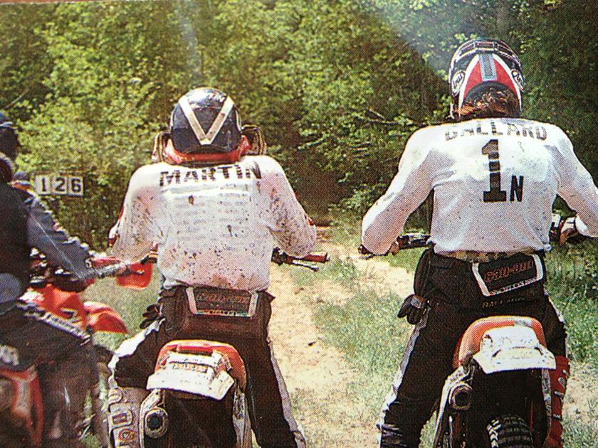 Here's Geoff Ballard sitting next to his Factory Can-Am teammate, John Martin, owner of Spring Creek MX in Millville, Minnesota. You might recognize his sons, Jeremy and Alex Martin as top Pro Motocross/Supercross riders.