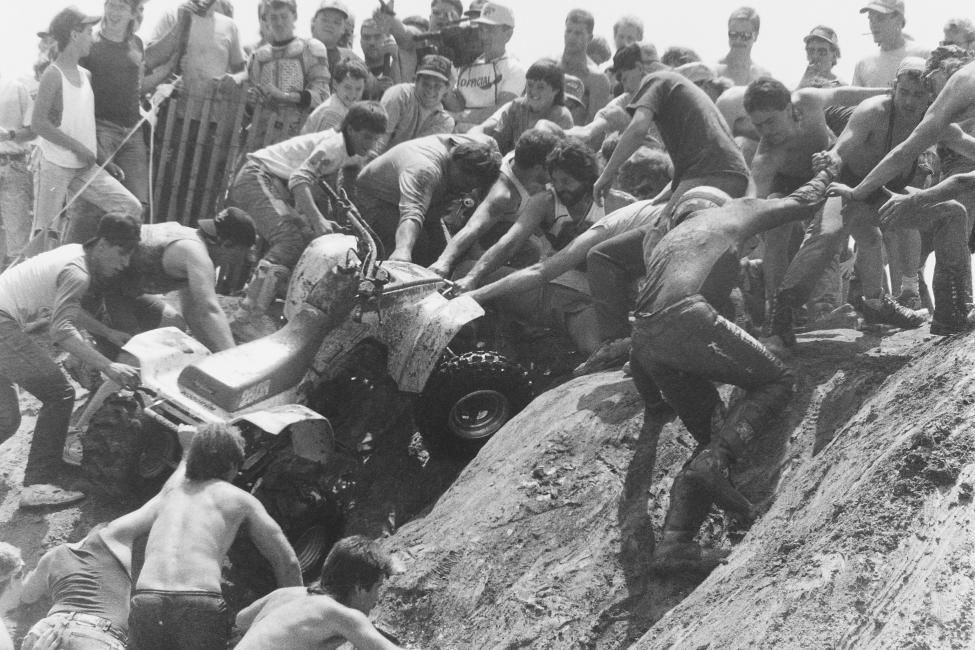 Here's your Blackwater photo of the week and yet another classic Route 93 River Crossing moment with Norm Bish showing that even sometimes the best riders need a little help.  Photo: GNCC Archives