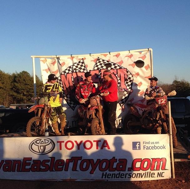 Chris Bach, Trevor Bollinger and Takeshi Koikeda rounded out the podium at last weekends Mid-East race.Photo: Dale Cooke
