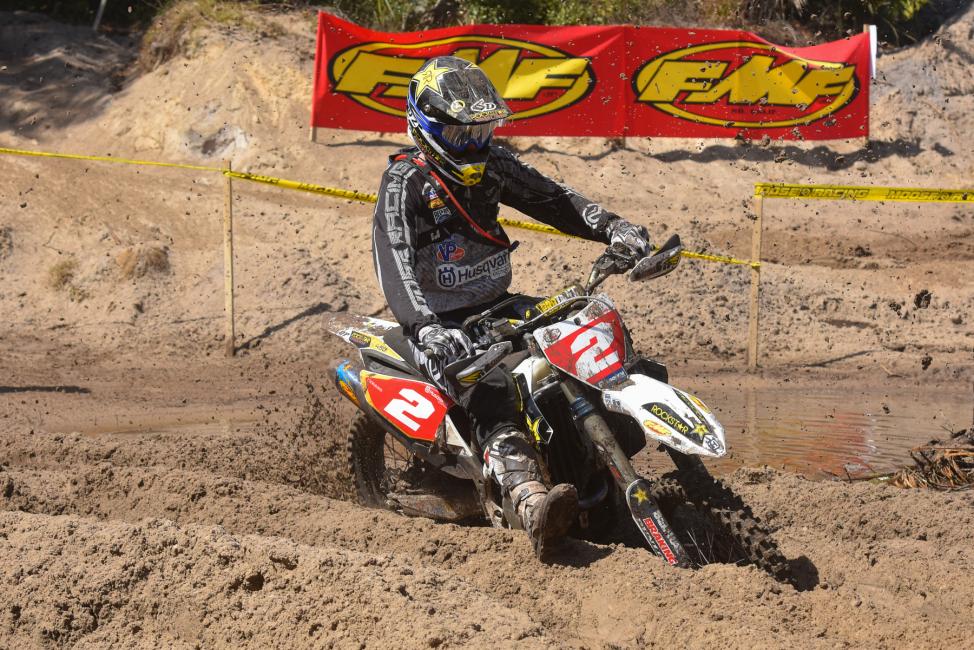 Josh Strang looks comfortable on his new Husqvarna machine already 