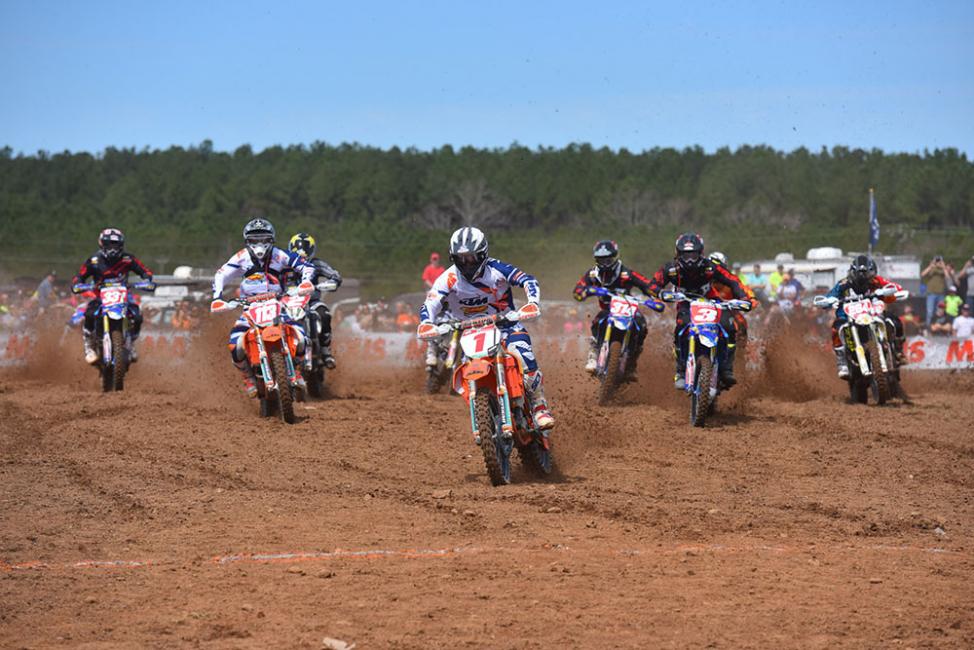 Kailub Russell had a great jump off the start and pulled the holeshot