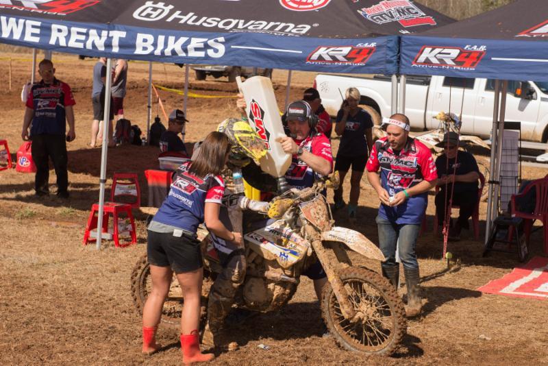 The KR4 Arrive-N-Ride pit crew works in full force on race weekends!