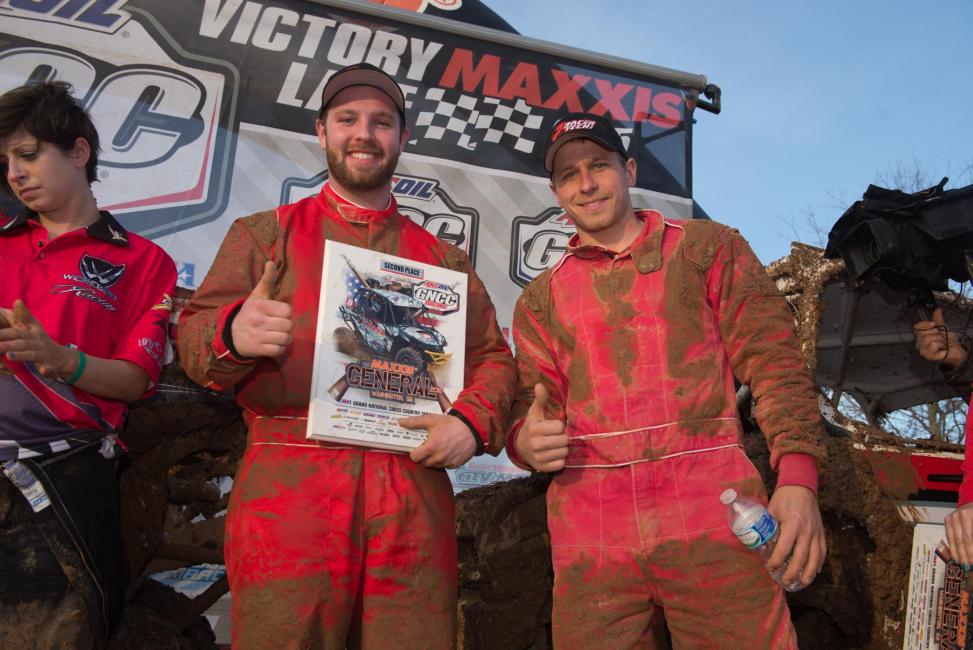 John Yokley (left) and passenger Jarrod McClure (right) claimed the number 2 spot in the XC1 Pro UTV championship series season opener