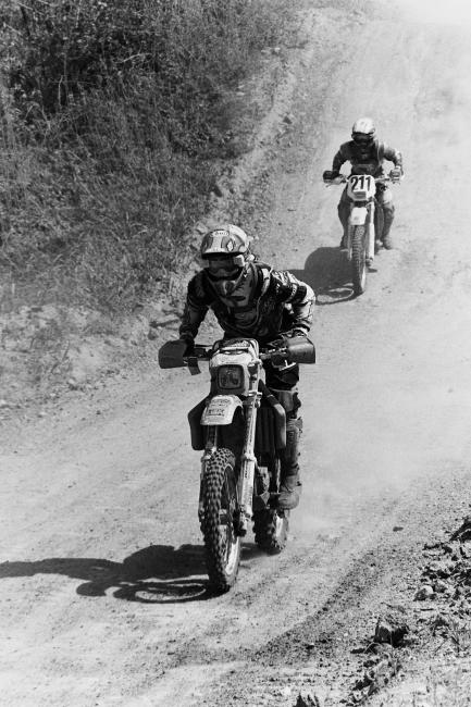 And last but not least, a cool shot of Tommy Norton (on the Ninja Turtles bike!) battling it out with Steve Hatch at the 1994 Ocala GNCC!