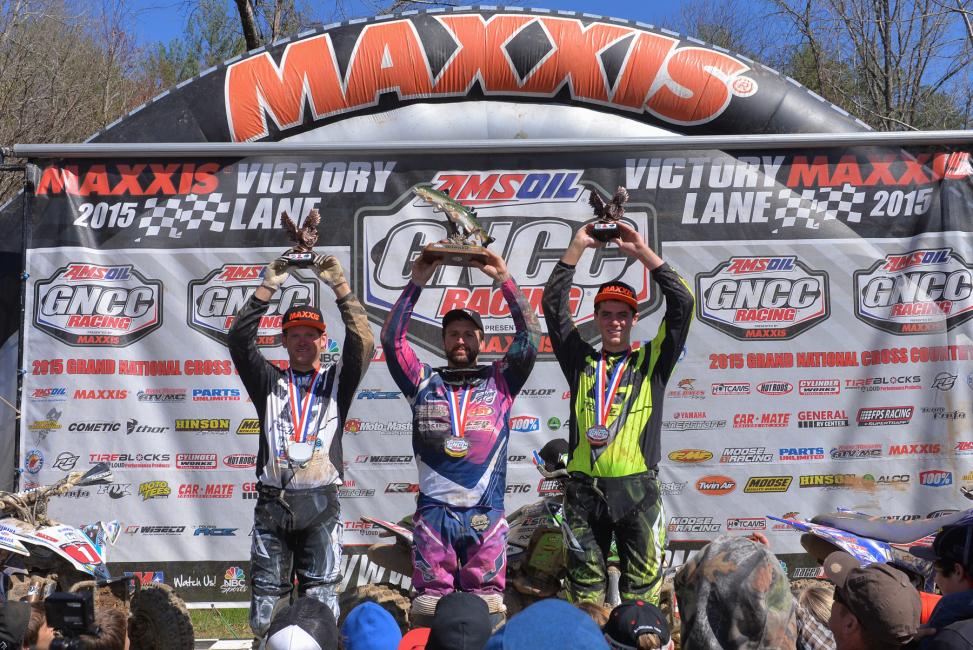 XC1 Pro podium: (left) Chris Borich, Adam McGill, (right) Jay Shadron 