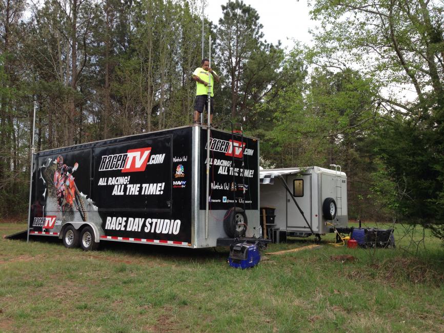 The RacerTV.com antennas are up here at the VP Racing Fuels Big Buck GNCC! 