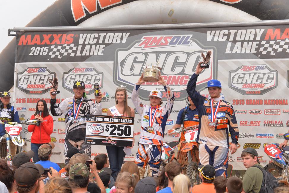 XC1 Podium: (left) Josh Strang, (center) Miss Union County Caitlin Russell, (center) Kailub Russell, (right) Grant Baylor 