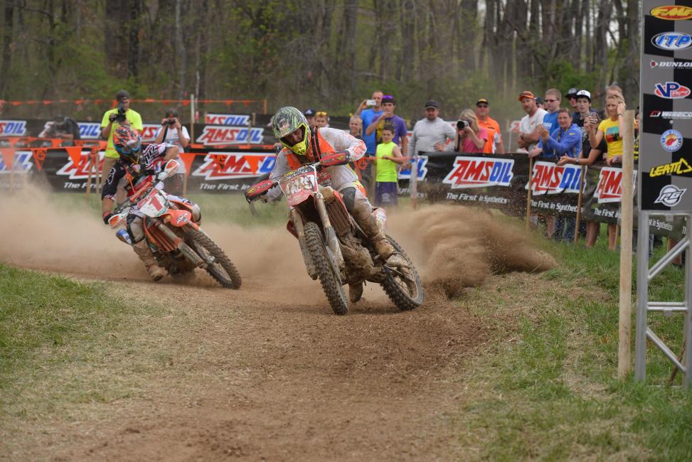 Kailub Russell and Thad Duvall battle down to the wire for second place at last year's Limestone 100.Photo: Ken Hill