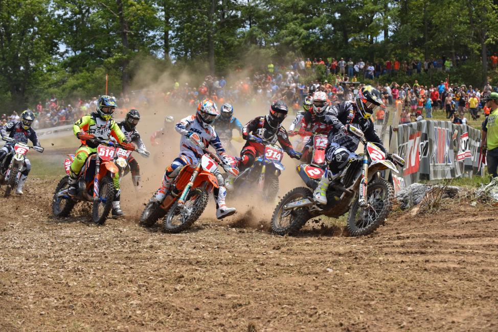 Josh Strang returned to GNCC this weekend, and grabbed the $250 All Balls Racing Holeshot Award.Photo: Ken Hill