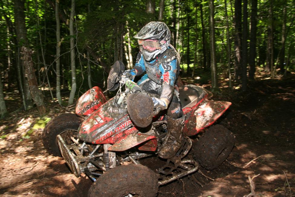 Adam McGill works his way through the woods at the inaugural Snowshoe GNCC in 2007. Could McGill claim this year's Snowshoe win?Photo: Jason Hooper