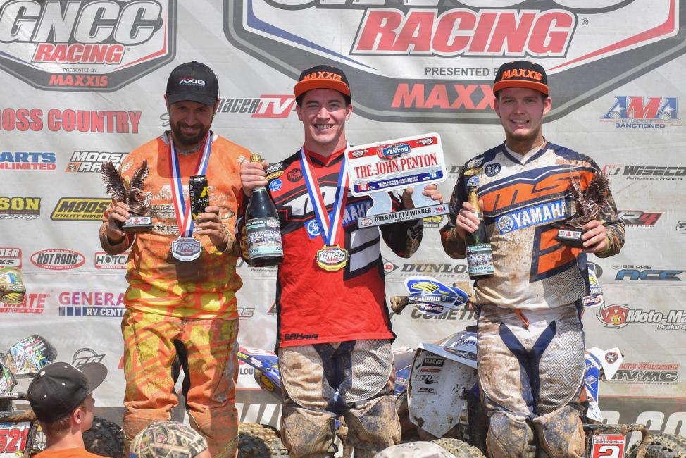 Walker Fowler (center), Adam McGill (left) and Cole Richardson (right) were your top three overall winners at the Wiseco John Penton GNCCPhoto: Ken Hill