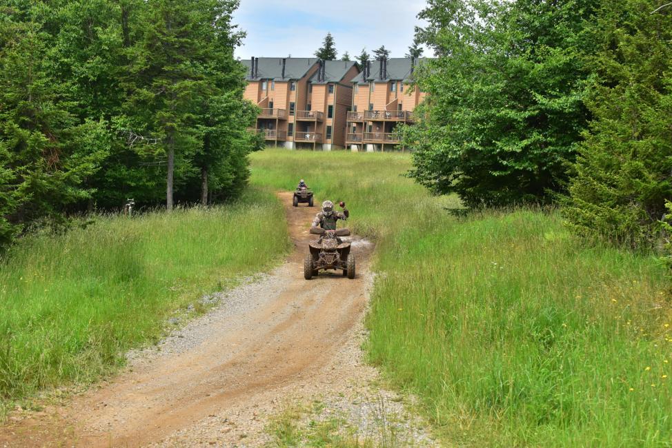 This guy was stoked during the ATV race at Snowshoe!