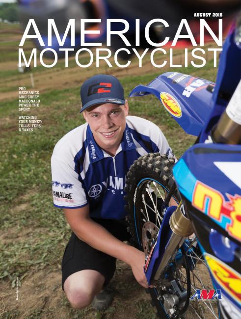 Grant Baylor's mechanic, Corey MacDonald, landed on the cover of the August issue of American Motorcyclist!Photo: Courtesy AMA